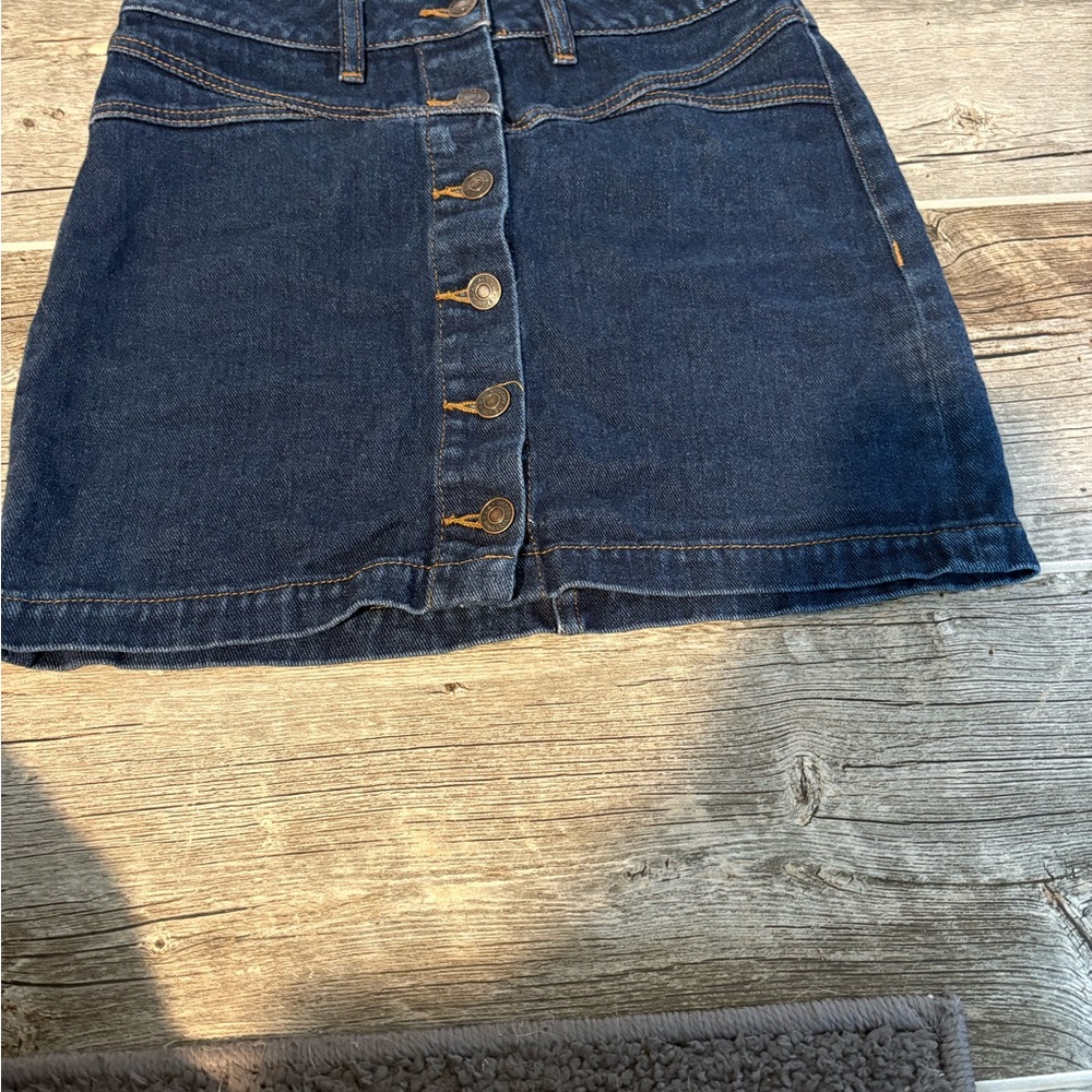 PacSun Dark Blue A-Line Denim Skirt